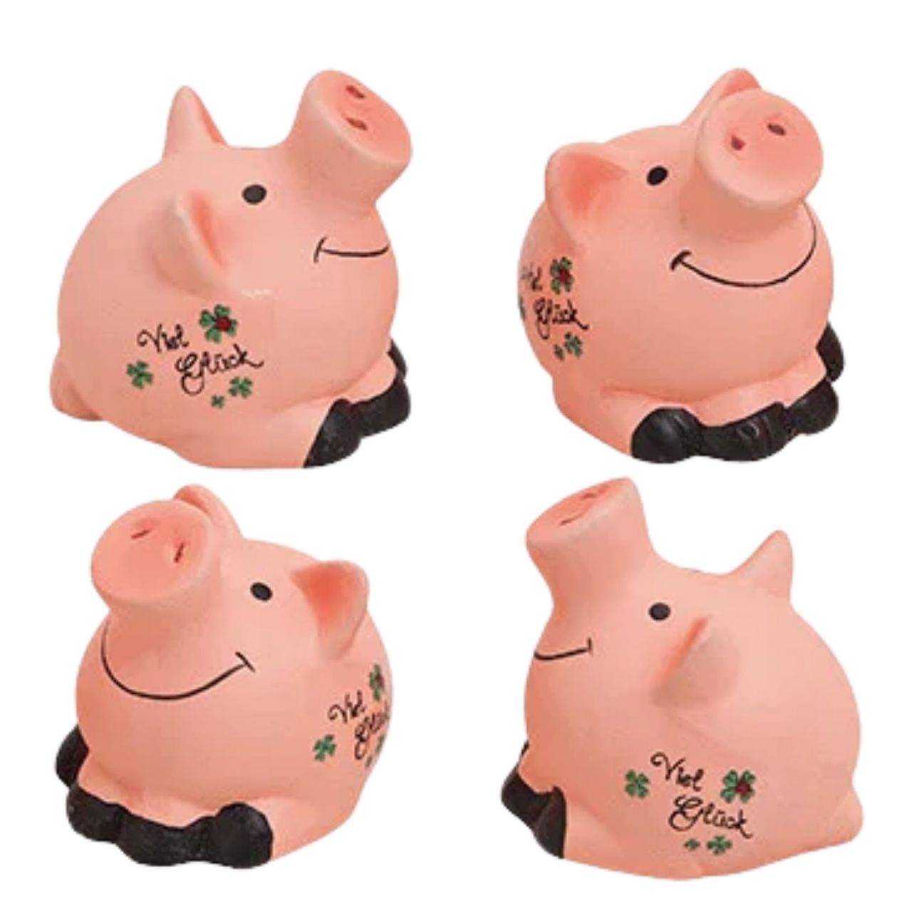 Glücksschwein aus Ton, B4 x T3 x H4 cm Schwein, Geldbörse, Sparbüchse, Glücksschwein, Pink