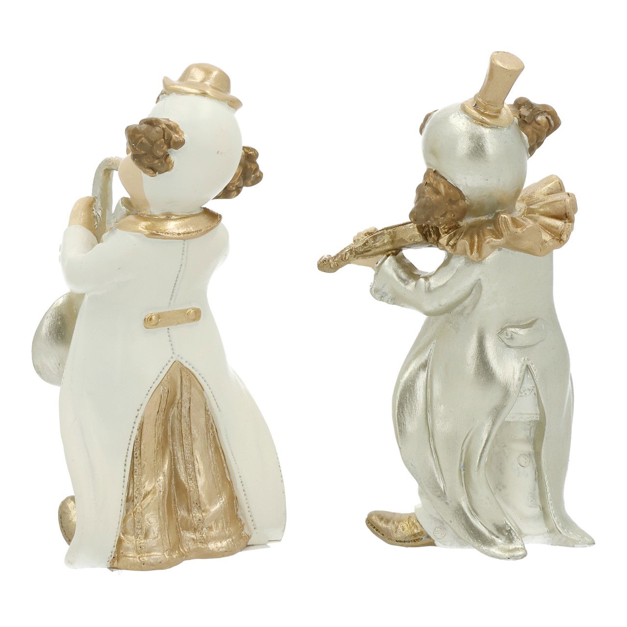 Clown Musiker aus Poly Weiß 2-fach (B/H/T) 5x11x4cm Figur, Person, Gesicht, Kopf