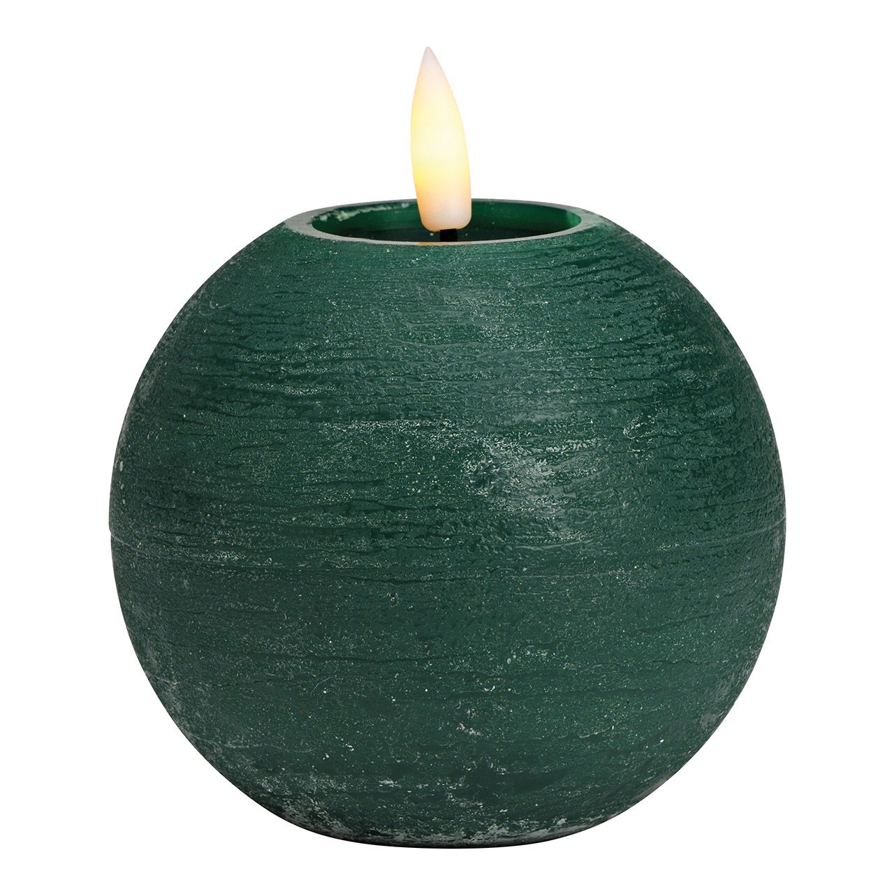 Candle ball LED green, flickering light, exclusive 2xAA made of wax (W/H/D) 10x9x10cm