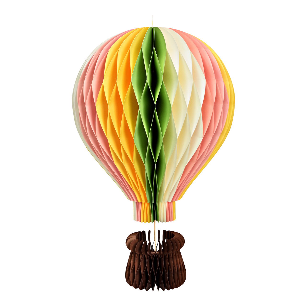 Hänger Honeycomb Heißluftballon aus Papier/Pappe, Bunt (B/H/T) 60x95x60cm Ballon, Flugzeug, Heißluftballon, Transport, Fahrzeug