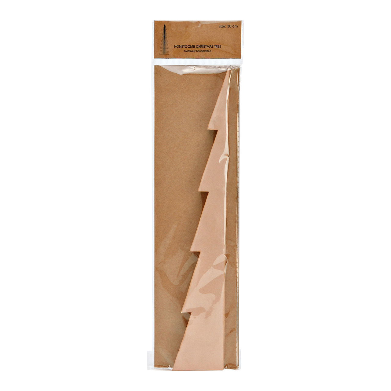 Honeycomb Christmas tree stand made of paper/cardboard beige (W/H/D) 10x30x10cm