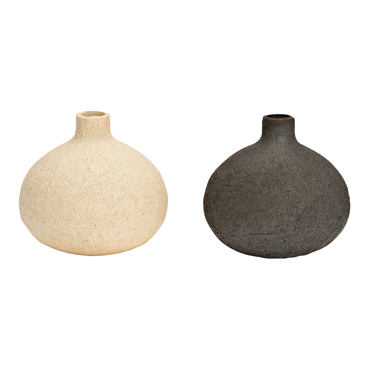 Vase aus Keramik beige 2-fach, (B/H/T) 13x12x13cm Vase aus Keramik beige 2-fach, (B/H/T) 13x12x13cm