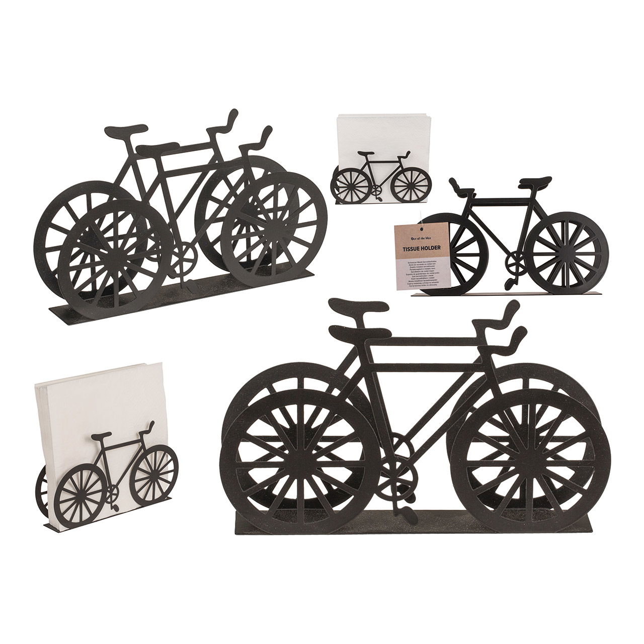 Rond de serviette vélo en métal noir (L/H/P) 19x9x3cm Rond de serviette vélo en métal noir (L/H/P) 19x9x3cm