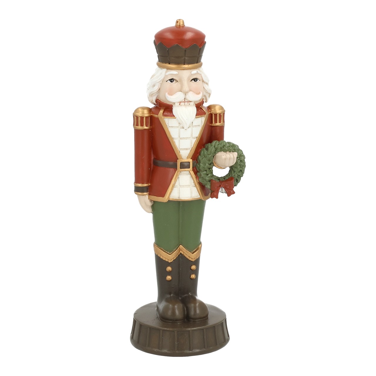 Holzfigur, Weihnachtsfigur, Nussknacker, König, Kränzchen
