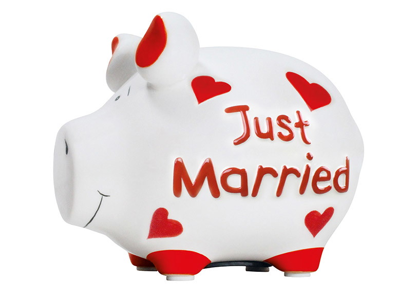 Sparschwein Company Sparschwein Schweinchen, Sparschwein, Just Married, Herzmotiven, Hochzeitsgeschenk