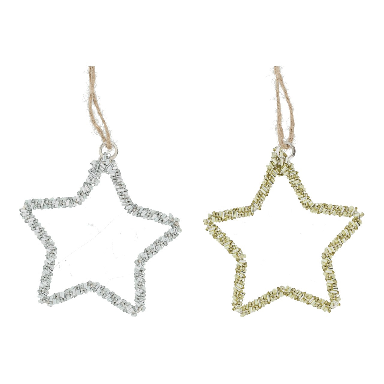 Hänger Stern 48 stk. im Displaybox aus Kunststoff Gold 2-fach sortiert (B/H/T) 8x8x0.5cm Weihnachten, Weihnachtsdekorationen, Festival, Weihnachtsbaum