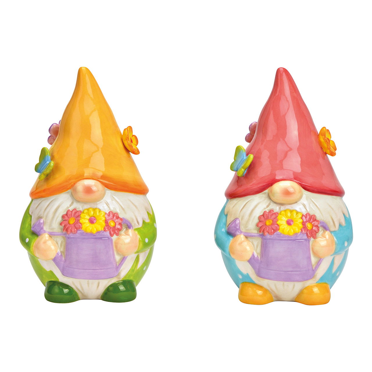 Wichtel Gartenzwerg Dekor aus Keramik bunt 2-fach, (B/H/T) 11x19x11cm Wichtel Gartenzwerg Dekor aus Keramik bunt 2-fach, (B/H/T) 11x19x11cm