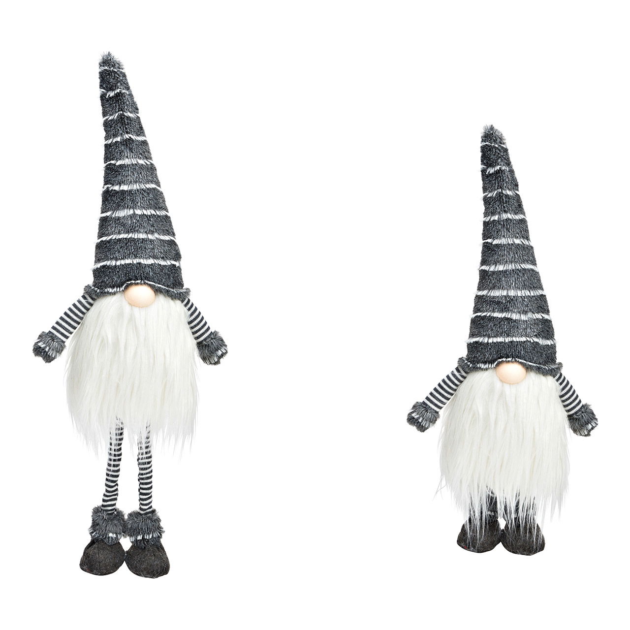 Gnome with telescopic legs textile gray 21x70x14cm