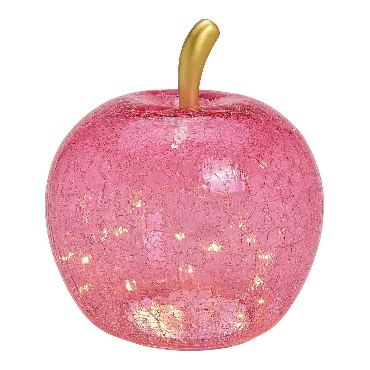 Manzana con 40 LEDs, con temporizador, de cristal rosa/rosa (A/A/P) 27x30x27cm Manzana con 40 LEDs, con temporizador, de cristal rosa/rosa (A/A/P) 27x30x27cm