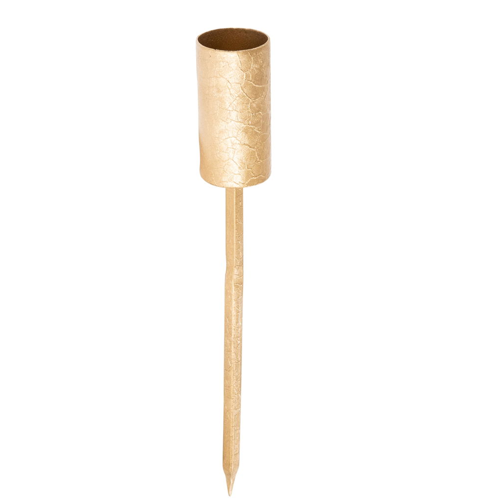 Stabkerzenhalter, Metall, 2,5x5x20cm , 1 Stck, gold