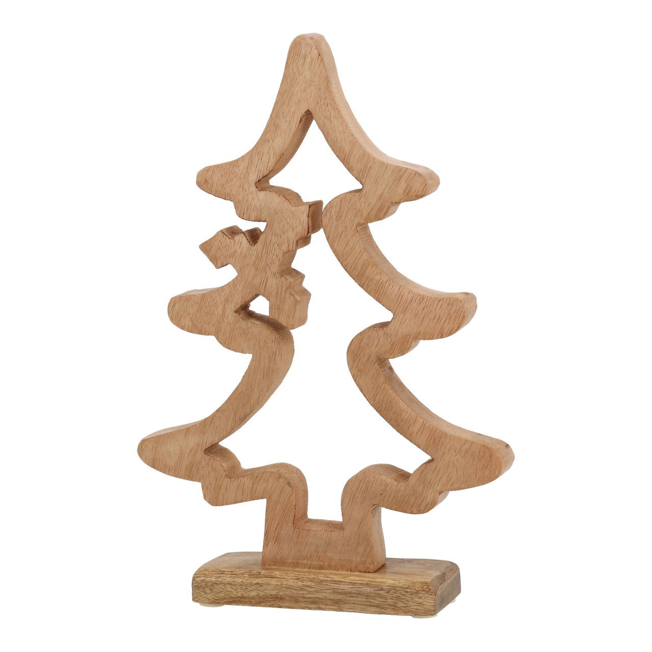 Présentoir sapin en bois de manguier naturel (L/H/P) 17x27x5cm Holz, Figur