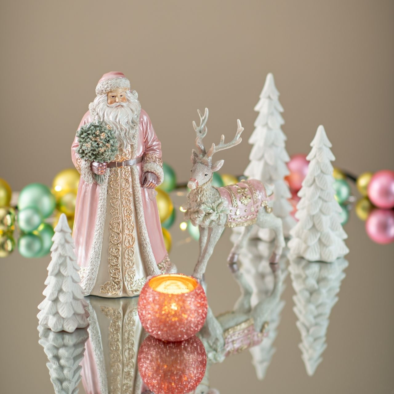 Sapin avec paillettes en poly blanc (L/H/P) 9x25x9cm Weihnachtsbaum, Weihnachtsdeko, Baum aus Keramik, glitter, weißer Baum
