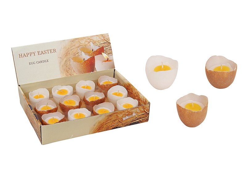 Bougie aux œufs dans boîte présentoir, L4 x H5 cm
