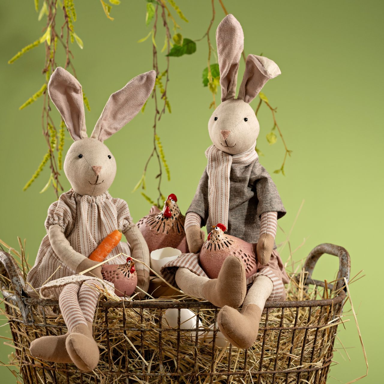 Figur Kantenhocker Hase aus Textil 2-fach, Beige/Pink (B/H/T) 18x60x18cm Figur Kantenhocker Hase aus Textil 2-fach, Beige/Pink (B/H/T) 18x60x18cm