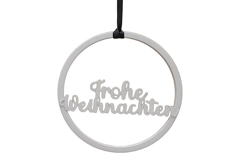 Hanger Frohe Weihnachten metal white (W/H) 20x20cm