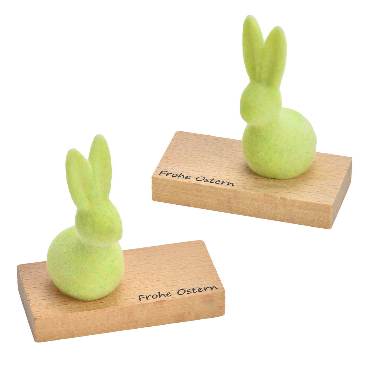 Hasen auf Holztafel aus Plüsch Grün (B/H/T) 5x4x2cm Essen, Kürbis, Pflanze, Produzieren, Gemüse