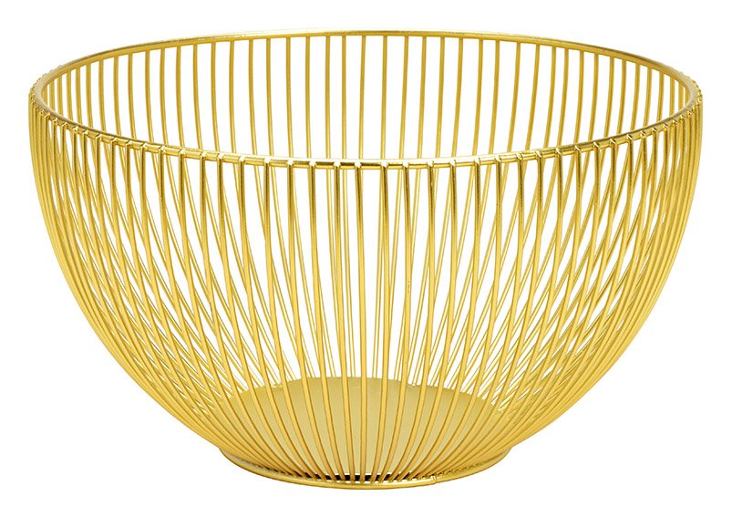 Basket metal gold (W/H/D) 25x14x25cm