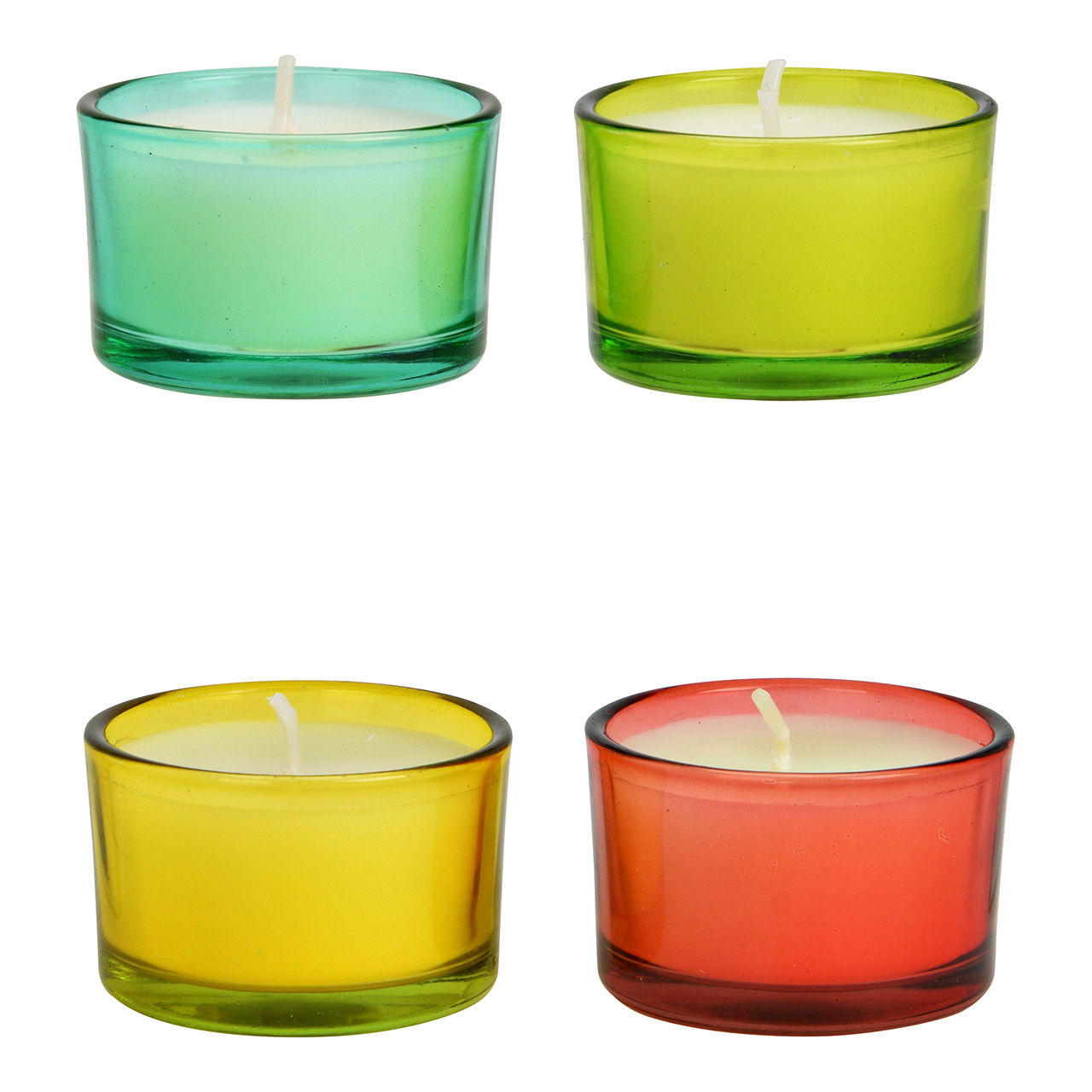 Teelicht mit Duftkerze Sweet Melon aus Glas, 4er-Set, Bunt (B/H/T) 5x3x5cm Flasche, Kosmetik