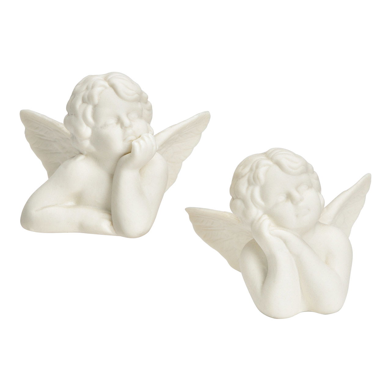 Ange en porcelaine, 2 fois, blanc (L/H/P) 6x5x6cm Ange en porcelaine, 2 fois, blanc (L/H/P) 6x5x6cm