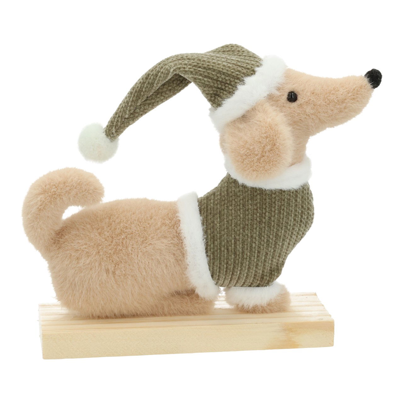 Présentoir chien en textile beige/vert (L/H/P) 19x18x6cm Plüsch, Spielzeug