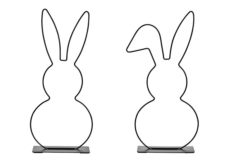 Espositore Hare in metallo nero a 2 pieghe, (L/H/D) 17x39x8cm