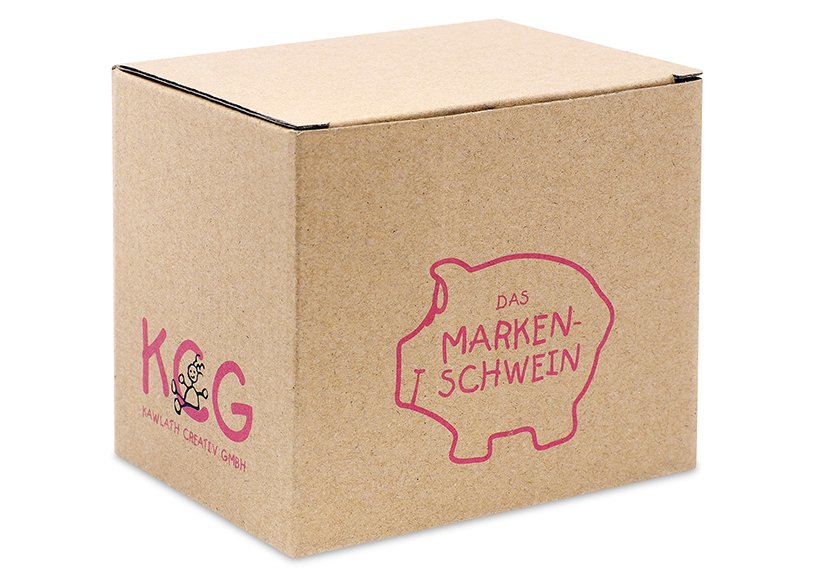 KCG Boîte cadeau petit cochon, en carton (L/H/P) 10x10x10 cm