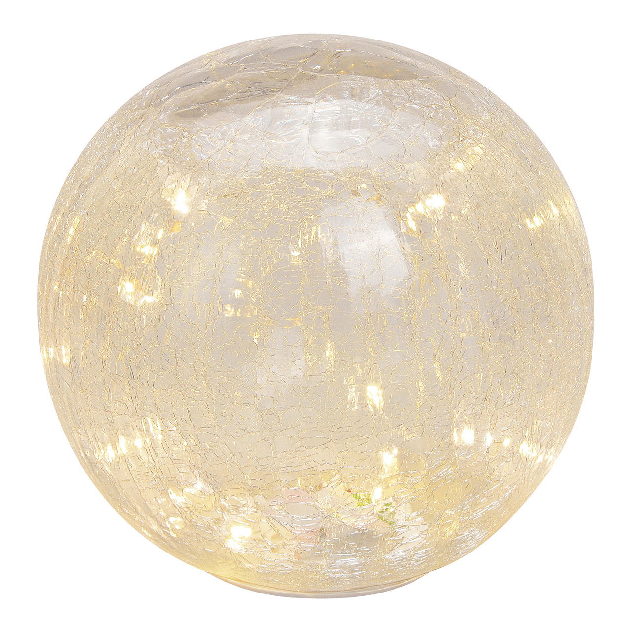 Boule lumineuse avec 20 LED, avec minuterie en verre Transparent Ø20cm