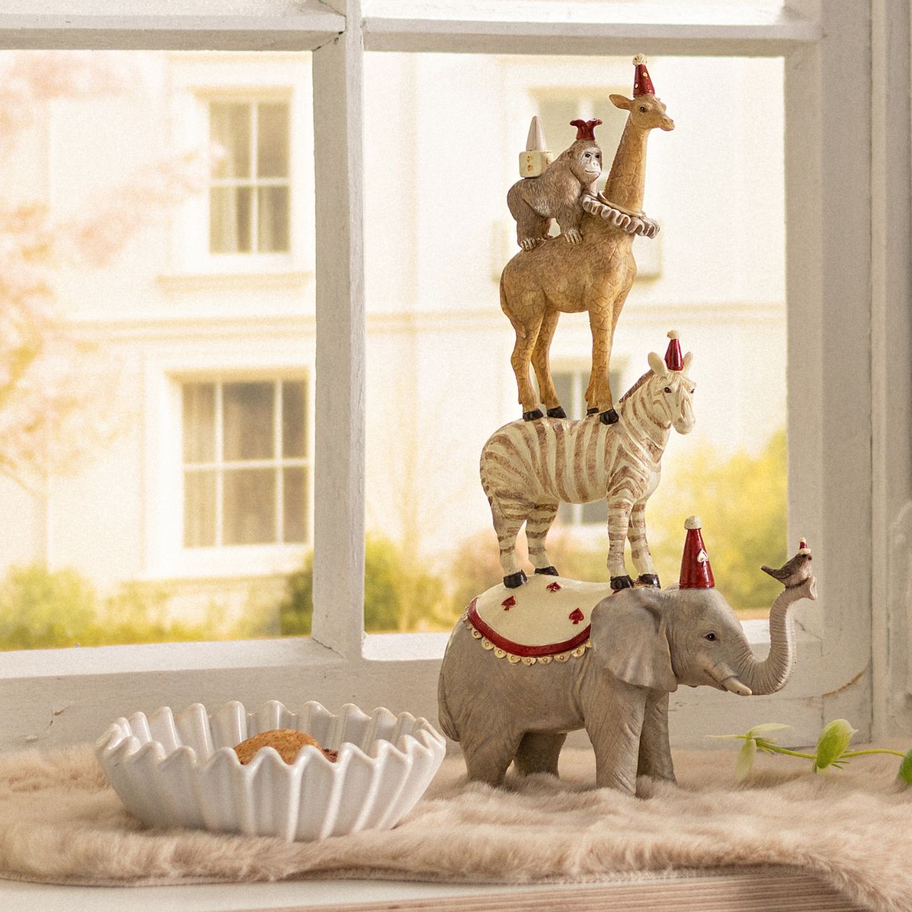 Kaninchenfell Kunstfell aus Polyester Beige (B/H/T) 50x25x2cm Dekoration für Zuhause, Teppich