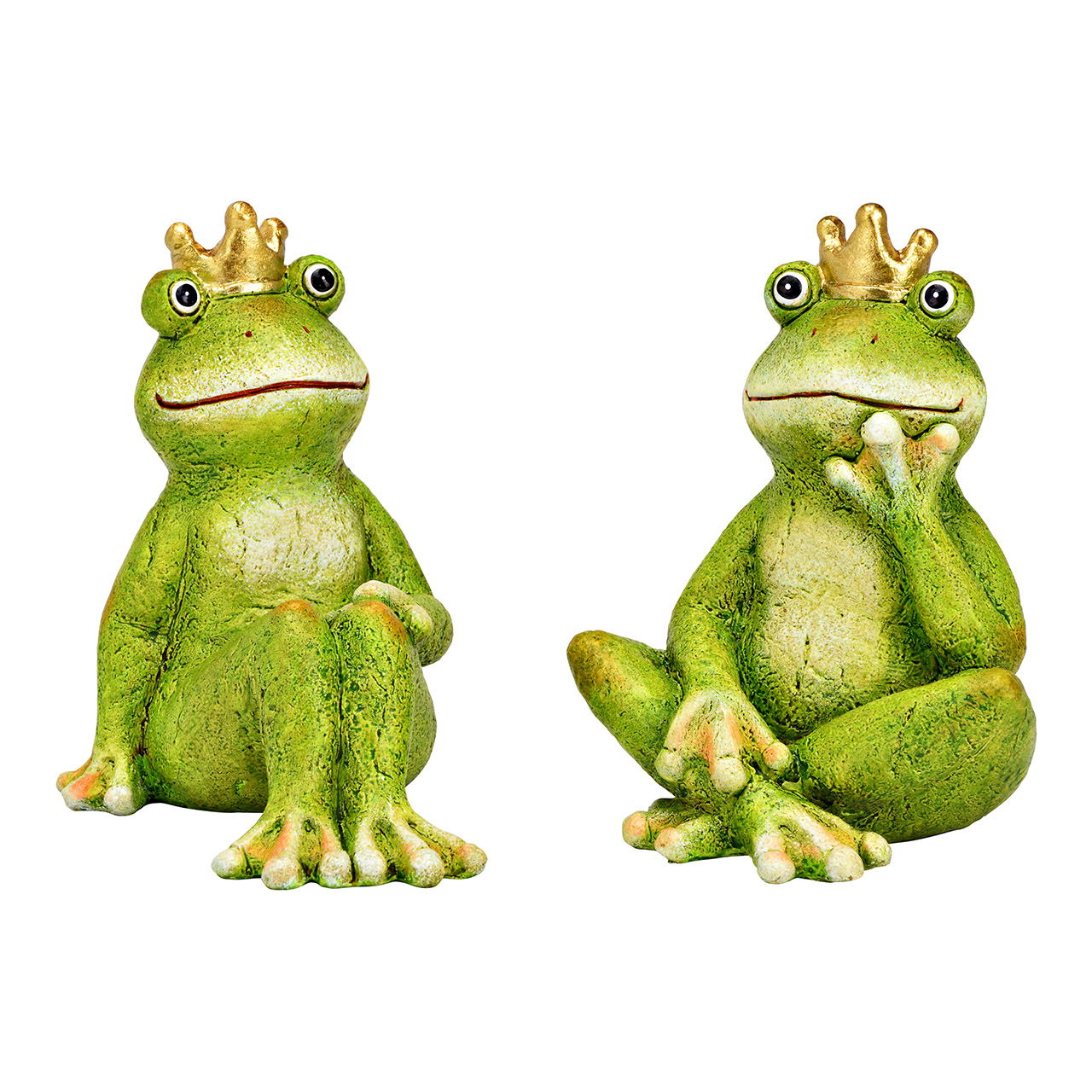 Froschkönig aus Poly grün 2-fach, (B/H/T) 14x15x10cm Froschkönig aus Poly grün 2-fach, (B/H/T) 14x15x10cm