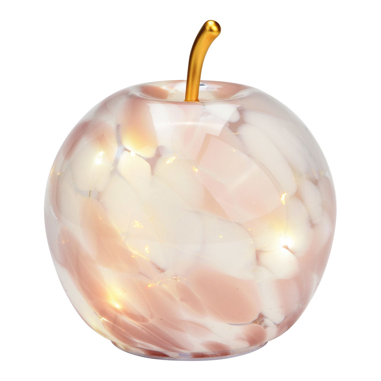 Apple with 20 LEDs with 16/8 timer made of glass pink (W/H/D) 16x17x16cm, excluding 3xAA