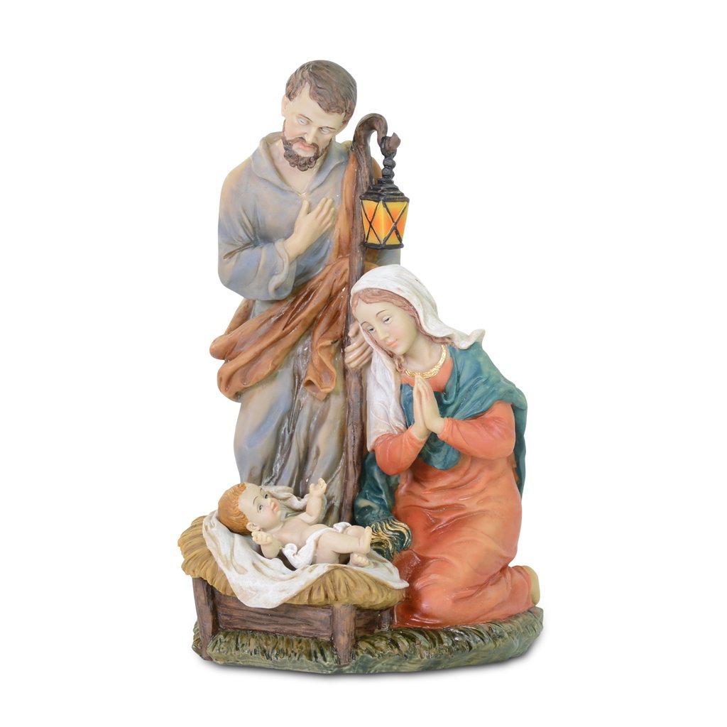 Crib block Jesus in manger. Poly. 12x20 cm. 1 pc. Figur, Person, Erwachsener, Männlich, Mann
