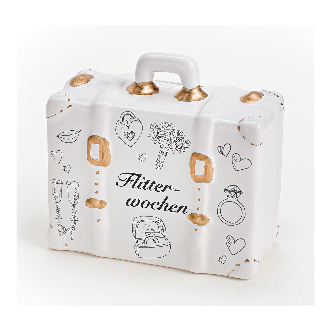 Money box suitcase Just married Ker. 14x6x13cm Tasche