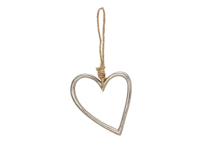 Metal heart silver (w / h / d) 11x13x1cm