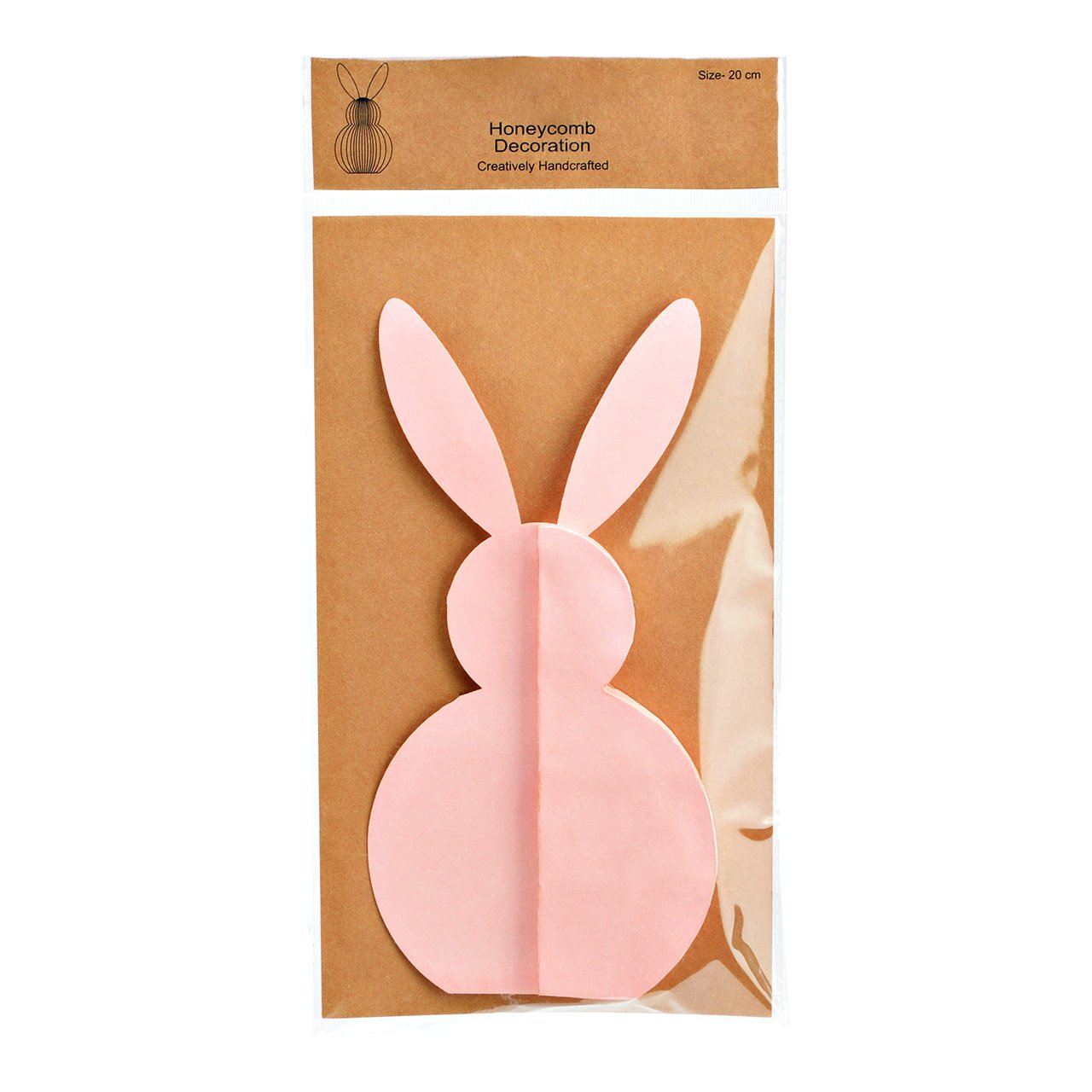 Honeycomb bunny made of paper/cardboard pink (W/H/D) 11x20x11cm