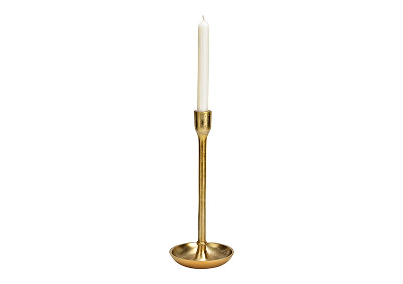 Kerzenhalter aus Metall Gold (B/H/T) 13x31x13cm