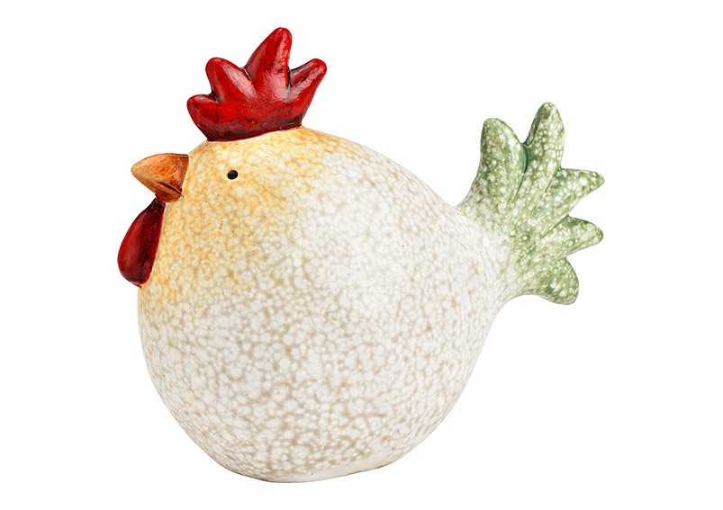 Pollo de arcilla coloreado (A/A/P) 16x14x8cm