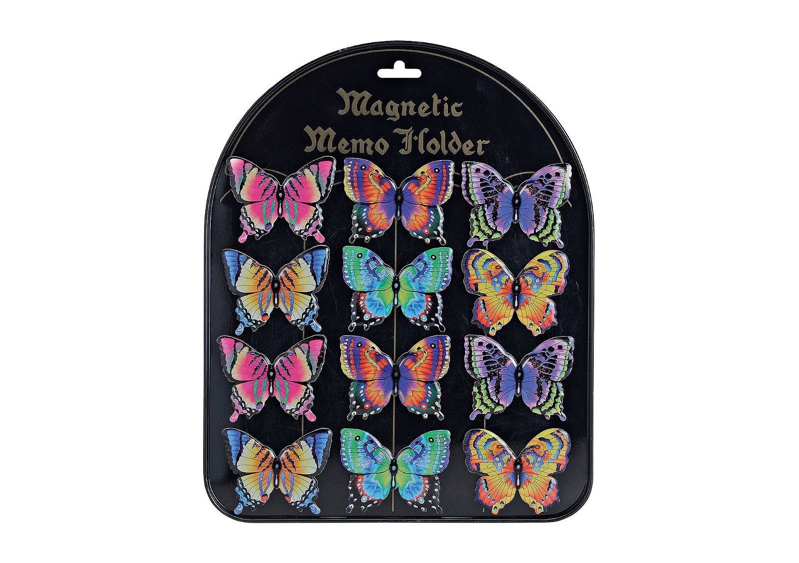 Magnete farfalla su tavola, plastica, 6 assortiti, L6 x H5 cm