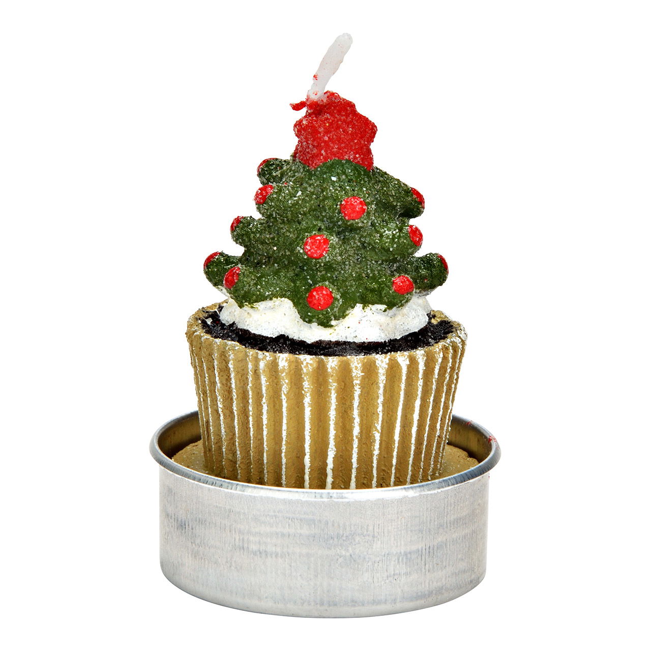 Set di tealight albero di Natale muffin 4x6x4cm in cera, set di 6, verde (L/H/D) 14x7x9cm Set di tealight albero di Natale muffin 4x6x4cm in cera, set di 6, verde (L/H/D) 14x7x9cm