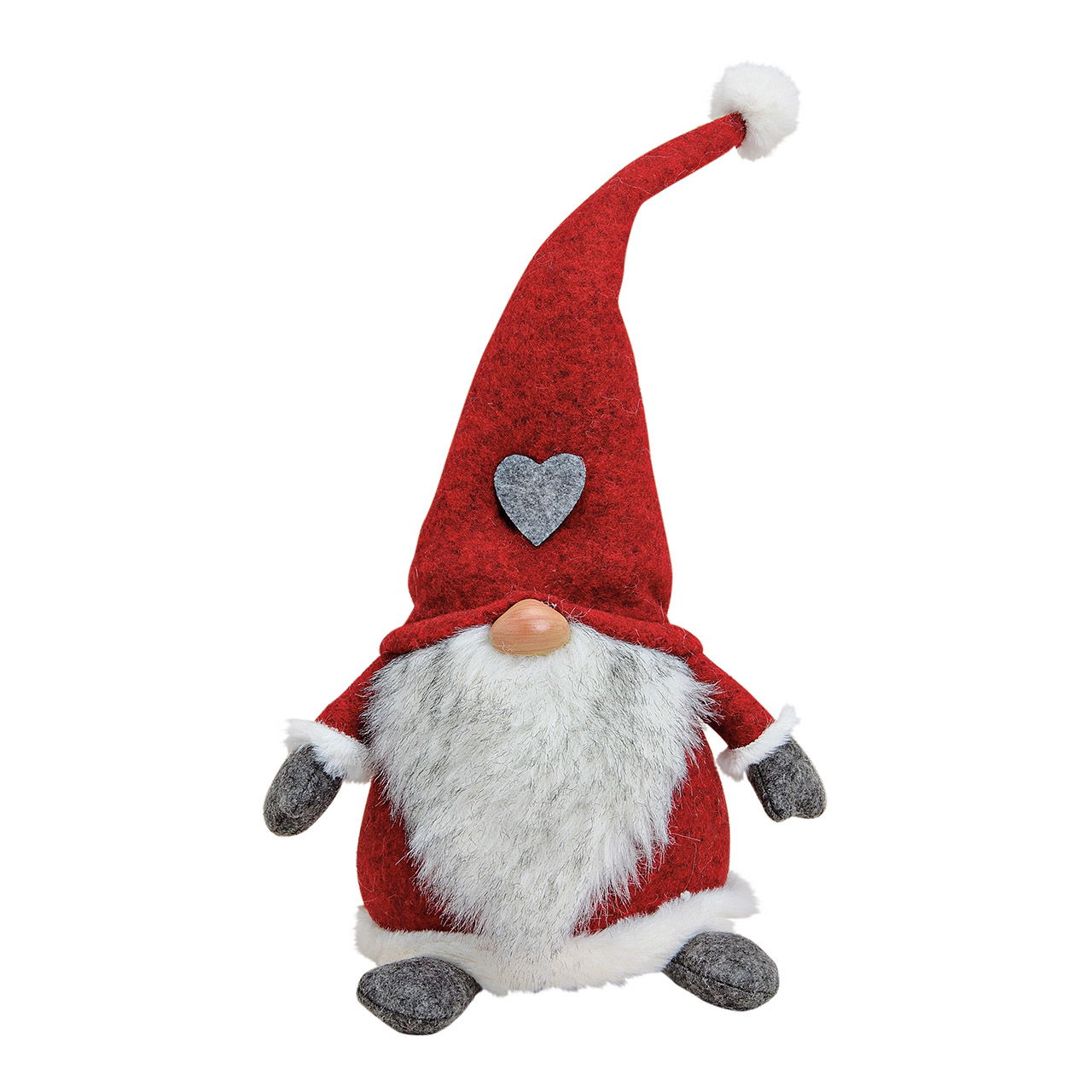 Saint Nicolas en rouge en poly/textile, L20 x P16 x H40 cm