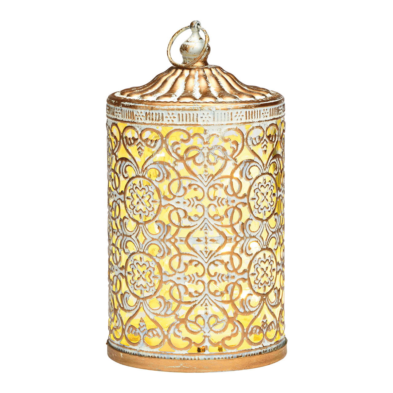 Lantern with LED, battery operation 2xAAA not included made of glass white (W/H/D) 8x16x8cm