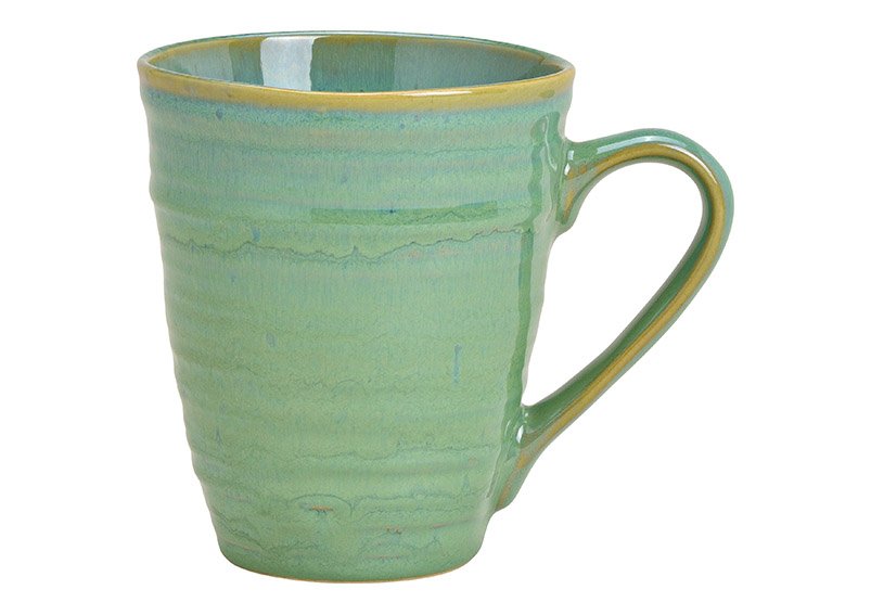 Jumbo mug in gres verde (w/h/d) 14x12x10cm 500ml