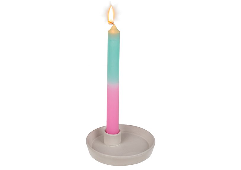 Vela de varilla con degradado de colores, rosa/menta en caja de regalo Juego de 3, (A/H/D) 6x20x2cm
