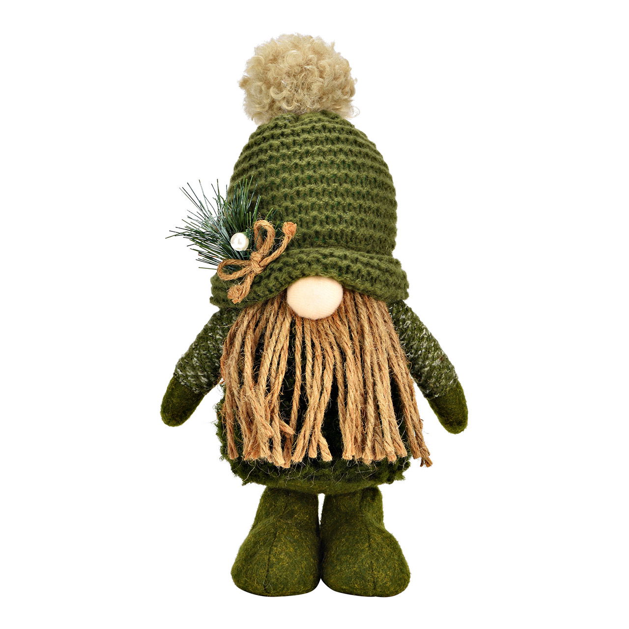 Gnomo con sombrero textil, verde (A/A/P) 15x28x11cm Gnomo con sombrero textil, verde (A/A/P) 15x28x11cm