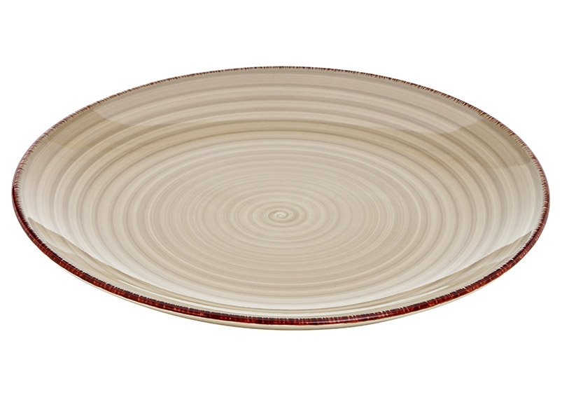 Plate stoneware beige (W/H/D) 26x3x26cm