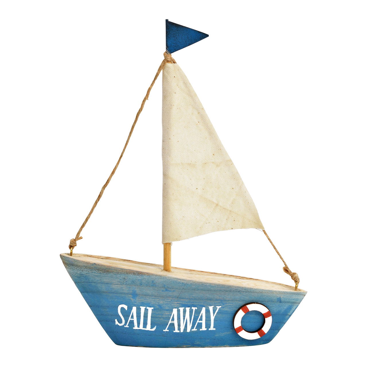 Aufsteller Segelboot, Sail away aus MDF blau (B/H/T) 16x20x4cm