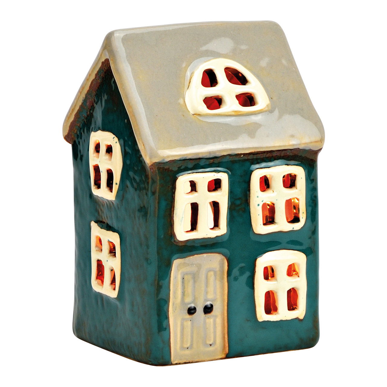 Light house made of stoneware, green/beige (W/H/D) 8x12x7cm Light house made of stoneware, green/beige (W/H/D) 8x12x7cm