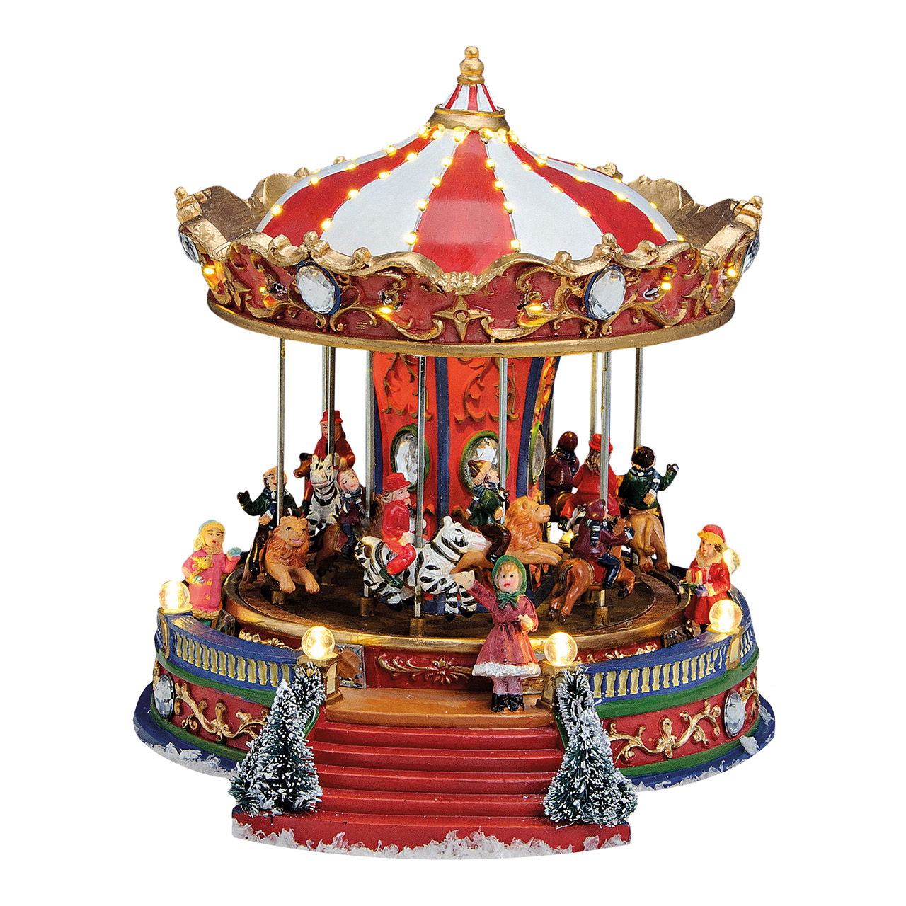 Carousel with light, music, mov. Carousel made of poly, 21x23x24cm