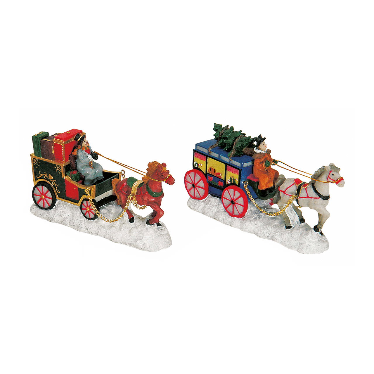 Figurines, Schneekugel, Pferdewagen, Kutsche, Winterdekoration