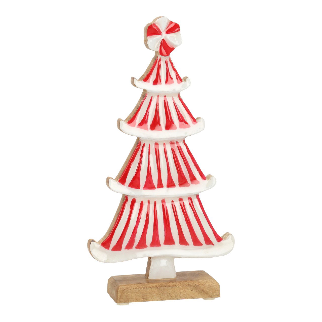 Arbre de Noël en bois de manguier rouge (L/H/P) 14x26x5cm Spielzeug, Weihnachten, Weihnachtsdekorationen, Festival