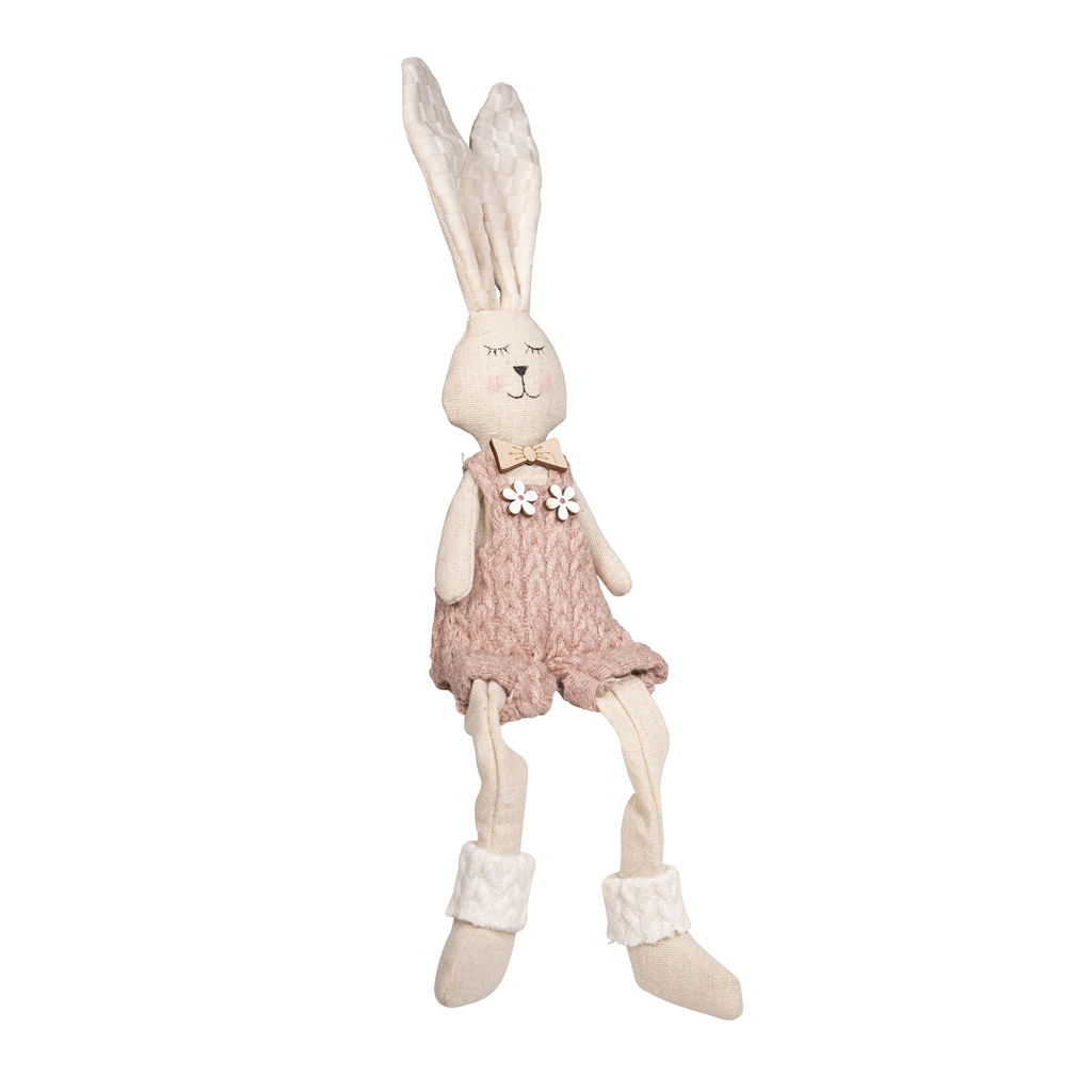 Hase mit Strickhose mit Schlenkerbeinen, Stoff, 6x4x40cm, 1 Stck, Spielzeug